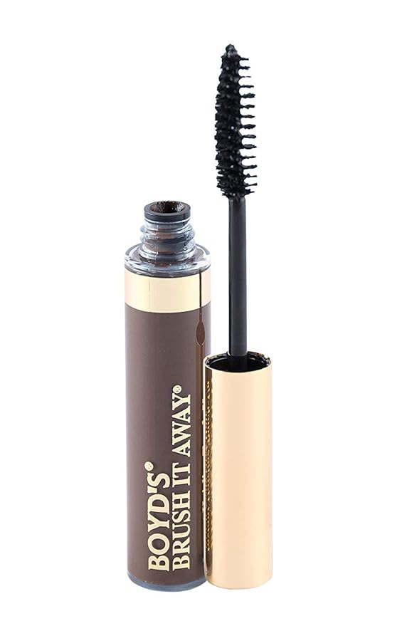 Boyd’s Brush It Away | Grey Hair Root Touch Up for Women & Men | Temporary Hair Color Mascara | Quick-Dry Water-Resistant Concealing Formula | Medium Brown