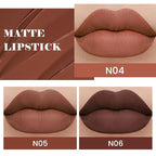 evpct 3Pcs Dark Deep Orange Brown Coffee Nude Matte Lipstick Sets for Women 24 Hour Matt Matte Lipstick Long Lasting Waterproof and Smudge Proof Fall Color Lipstick Shades Dark Brown Lip Liner Set 02
