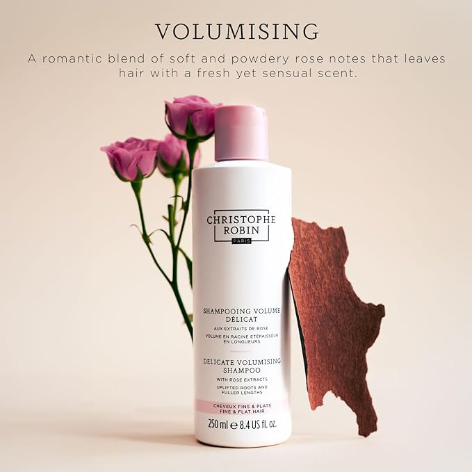 Christophe Robin Delicate Volumizing Shampoo With Rose Extracts for Thin, Fine, and Flat Hair 8.4 fl. oz