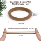 Pimoys 50 Pcs Elastic Hair Ties, Thick Seamless Hair Bands No Damage Soft Ponytail Holders Hair Accessories for Girls Women, Neutral