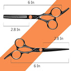 Hair Scissors Thinning Shears for Hair Cutting, Fcysy Professional Barber Blending Shears Kit with Straight Edge Razor Barber Tools, Hairdressing Trimming Scissors for Men Women