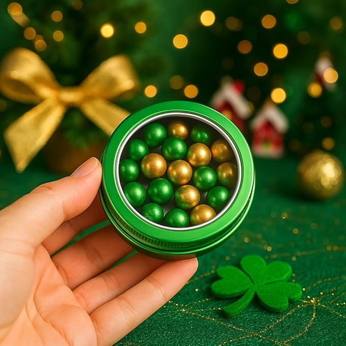 24 Pack 2 Ounce Screw Top Aluminum Tin Jar with Screw Clear Lid and Blank Labels, Refillable 60ml Metal Containers for Lip Balms, Candles, Salves, Spices, Crafts (Green)