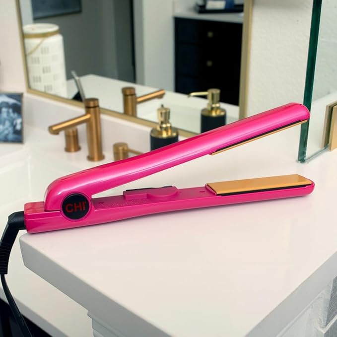 CHI Tourmaline Ceramic Series Flat Iron, Hair Straightener For Silky Smooth Hair, Ideal For Straightening Or Curling Hair, 1" Iron, Pure Pink