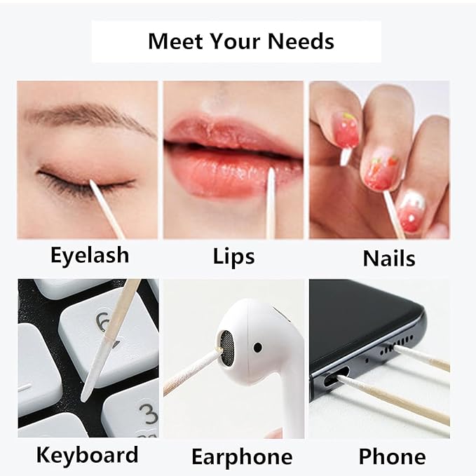 2000 pcs 4 Inch Pointed Cotton Swabs Precision Microblading Cotton Tipped