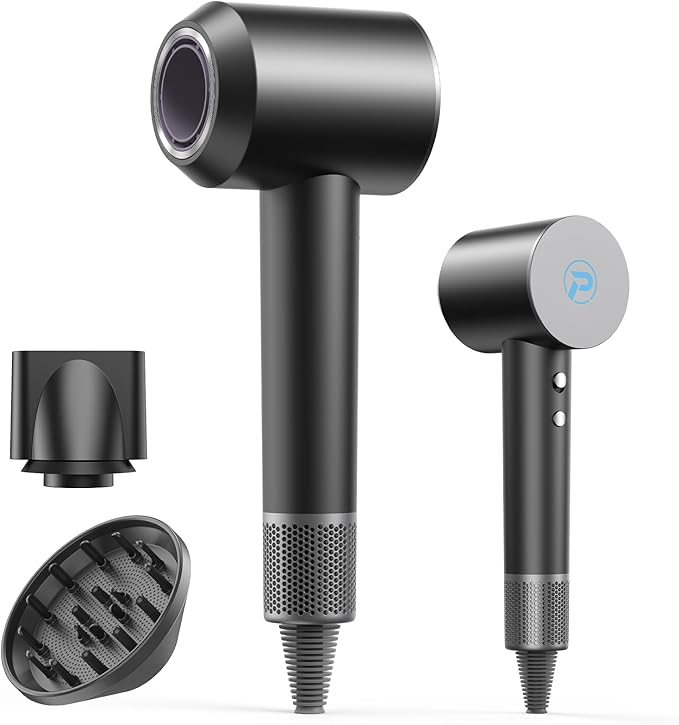 Hair Dryer-110000 RPM High-Speed Ionic Blow Dryer, Brushless Motor, 8 Wind Modes, Magnetic Nozzles & Diffuser, Intelligent Temperature Control, Reduces Frizz & Enhances Shine, Quiet & Fast Drying