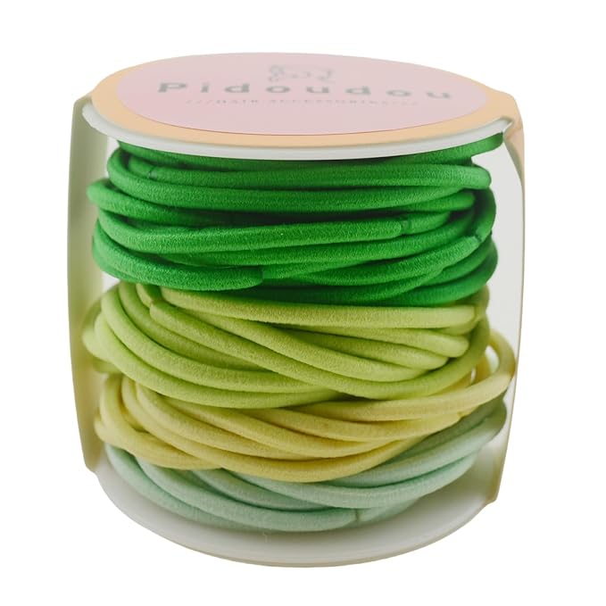 48 Pieces Elastic Hair Ties for Women, 3mm Hair Bands for Thick or Thin Hair, No Damage Elastic Hair Accessories for Girls and Women (Green Mix)