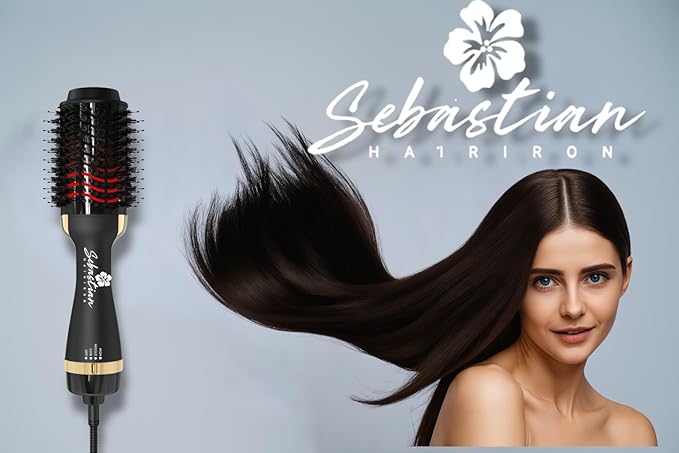 Infrared Professional Hot Air Brush-Premium Salon Quality – Lightweight & Powerful – Sebastian Hair Iron
