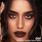 Matte Lipstick Crayon for Women, Dark Brown 24 Hour Lipstick Lip Liner Pencil, Neutral Lip Stick Lipliner Long Lasting Waterproof Smudge Proof, Vegan & Cruelty-Free, 06