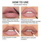 3Pcs 2 in 1 Pale Neutral True Nude Matte Lip Liner and Liquid Lipstick Stain Makeup Set for women, Long Lasting Smudge Proof Lip Tint Matte Finish Lip Gloss for All-Day Color Hold, Set30