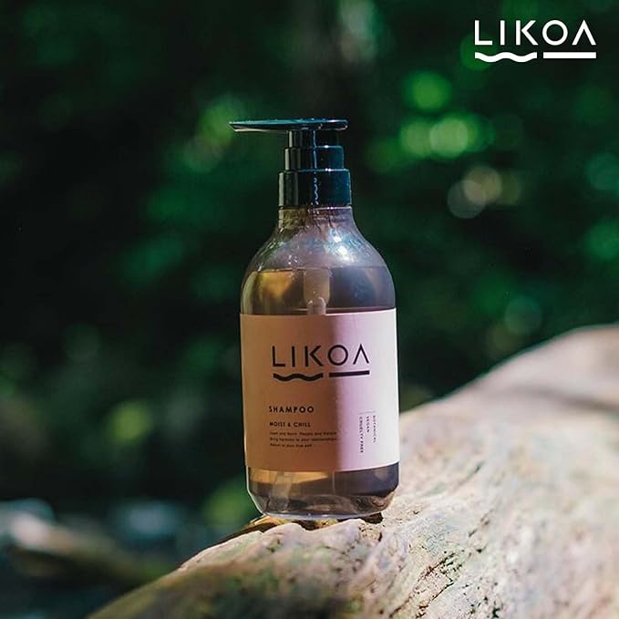 LIKOA, Moist and Chill Hydrating Shampoo, Vegan, Halal, for Damaged and Frizzy Hair, Botanical Hair Care, Oriental Floral Scent, Made in Japan, 500mL, 16.9 Fl oz