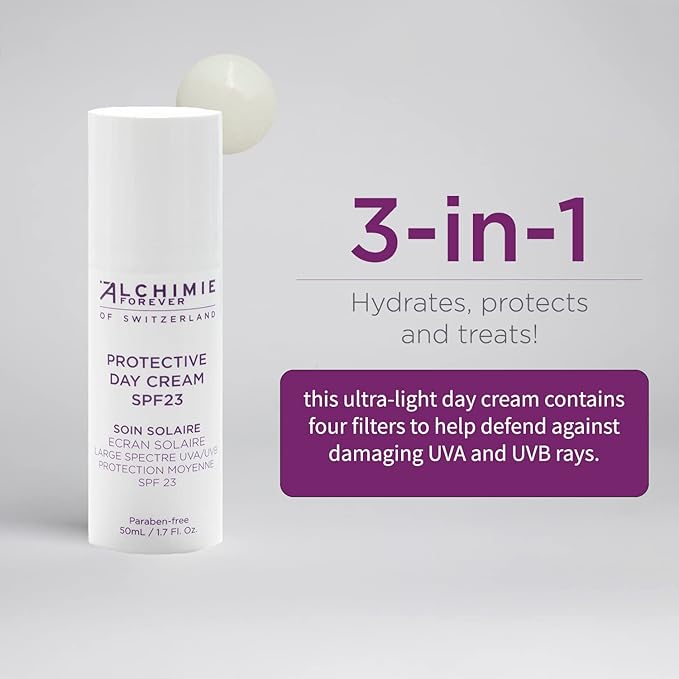 Alchimie Forever Protective Day Cream SPF 23 | Benzene-Free Protects Against UVA & UVB and Hydrates | 1.7 Fl Oz