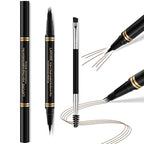 Eyebrow Pen,2-in-1 Waterproof Eyebrow Pencil with 4 Tip Microblading Brow Pen and Ultra-Precise Brow Pencil,with Dual-ended Eyebrow Brush,Eyebrow Makeup for Natural Looking - Soft Brown