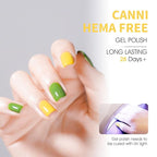 CANNI 6 Colors 9 ML Hema-Free Pastel Yellow Green Gel Nail Polish Set, Sage Forest Lime Green Pale Yellow Gel Polish Kit, Soak Off LED Nail Gel Manicure Kit DIY at Home Salon Gifts