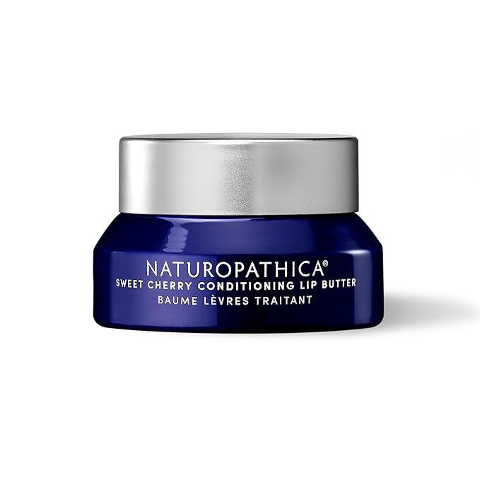 Naturopathica Sweet Cherry Conditioning Lip Butter, Natural Lip Balm for Soft, Full Lips, Antioxidant Rich Lip Moisturizer for Men and Women, 0.5 fl oz