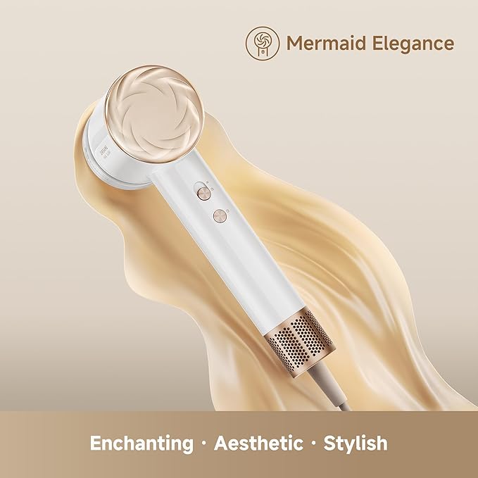 Dreame Glory Mix High-Speed Hair Dryer, Dual Voltage, 3 Magnetic Nozzles, Perfume Infusion, Customized Fragrant Drying, NTC Control, 300M Negative lons, 110,000RPM Motor, 336g Lightweight, White