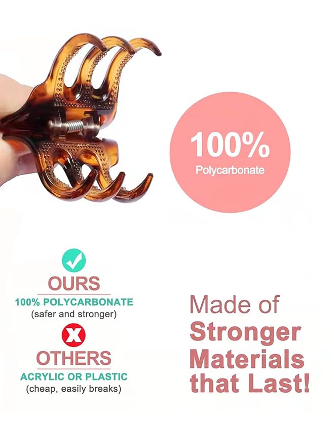 4 Pieces Hair Claw Clips,Morhom Big Size Hair Claws 2.0 Inch Hair Jaw Clip for Women Girls Thick or Medium Hair