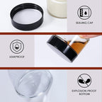 2oz Jars with Lids, HOA Kinh 30 Pack Clear Glass Jars Empty Cosmetic Containers Round Airtight Glass Jar with Inner Liners and black Lids for Storing Lotions, Powders, and Ointments