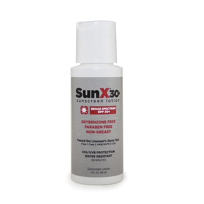 CoreTex Sun X 30+ SPF Broad Spectrum Sunscreen Lotion - 2oz Bottle of Paraben, Oxybenzone, Octinoxate, & Oil Free Sunscreen - No White Cast and Water Resistant Up to 80 Minutes