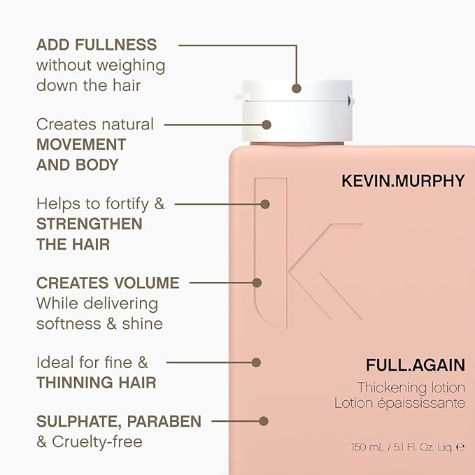 KEVIN.MURPHY FULL.AGAIN - Hair Thickening Lotion - For Hair Repair - For Fine & Thinning Hair - Hair Volumiser - Sulphate & Paraben Free Hair Care - 150 mL / 5.1 fl oz