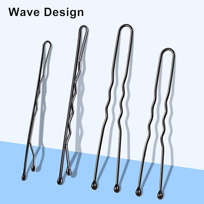 TsMADDTs Bobby Hair Pins Kit, 200PCS U Shaped Bobby Pins Black for Women, Ballet Buns with Box, 2.4IN and 2IN