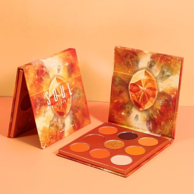 docolor Eyeshadow Palette 9Colors Orange Eyeshadow Gemstone Shadow Palettes Highly Pigmented Mattes Shimmers Smokey Glitter Cream Colorful Powder Blendable Long Lasting Waterproof Makeup Palette