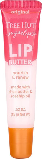 Tree Hut Sugarlips Lip Butter, Lock in Moisture & Nourish Skin for Full, Hydrated Lips, Essential Lip Care, 0.52 Fl oz.
