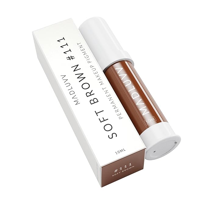 MADLUVV Professional Makeup Pigment for PMU Brow Artistry, Made in the USA, Vegan, Cruelty-free, Non-Toxic, Gel Consistency & High Retention - Soft Brown 111