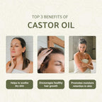 Organic Castor Oil Direct From India - Cold Pressed Castor Oil For Face, Hair Growth, Eyelash Serum, Eyebrow - Skin and Face Moisturizer and Detox - Hexane Free 1 Gallon