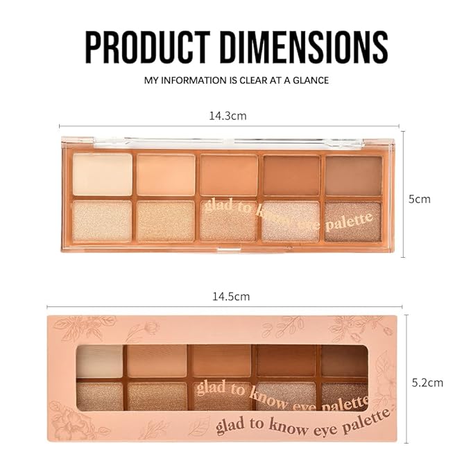 Neutral Nude Brown Eyeshadow Palette – 10 Matte & Shimmer Shades in Ivory Cream, Camel, Toffee & Champagne – High Pigment, Blendable, Long-Lasting Eye Shadow for Natural Daily Looks & Mature Eyes