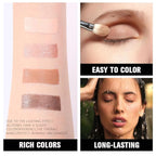 Cream Eyeshadow Quad, Nude Brown Matte Shimmer Eyeshadow Palette Makeup, Neutral Eye Shadow Palette for Older Women Pigmented Waterproof, sombras para ojos, 03