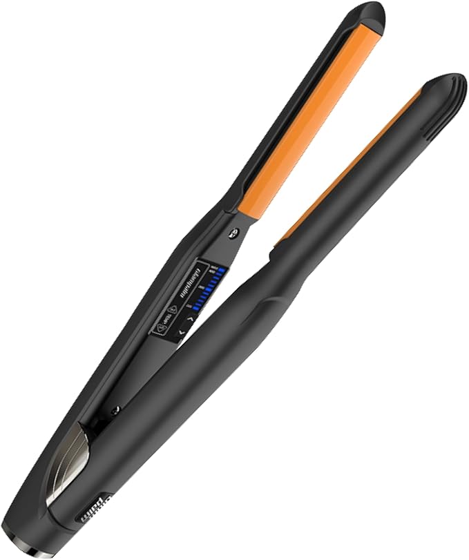 GLAMPALM Hair Straightener 0.4" Ceramic Volumizing flat iron Infused with Vita C, Korea's #1 Professional Salon Tool, Curved Plates, Dual Voltage, 11 Heat Settings(220°–450°), 20s Fast Heat-Up (GP102)