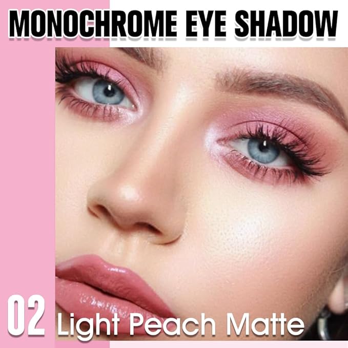 Light Pink Peach Single Matte Eyeshadow Makeup, Neutral Powde Eye Shadow for Women, Pink Eyeshadow Palette Pigmented Waterproof, sombras para ojos, Lightweight Blendable, Girls Christmas Gift