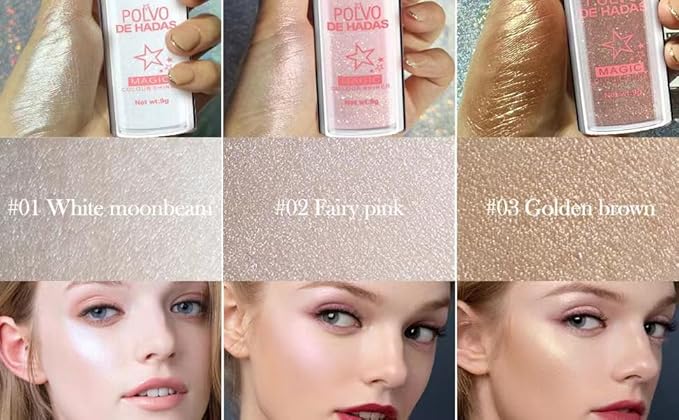 Gold Glitter Powder, Sparkling Neon Outfit Party Rave Festival Accessories Body and Face Highlighter Makeup.(05# Gold)