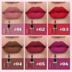 evpct 6Pcs Mauve Maroon Ruby Bright Red Brown Plum Purple Matte Lipstick Set, Matte Ceamy Soft Lipsticks Set for Women Long Lasting Waterproof, Vegan Cruetly Free Lipstick Pack 24 hrs original labiale