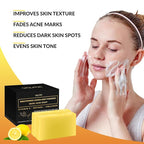VALITIC Brightening Lemon & Turmeric Kojic Acid Soap with Vitamin C, Retinol, Collagen - Original Japanese Complex - with Hyaluronic Acid, Vitamin E, Shea Butter, Castile Olive Oil 2 Pack+Holder