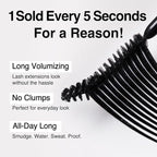 CLIO Kill Lash Superproof Mascara, Waterproof Mascara Black, Lifting & Lengthening, Precision Eyelash Curl, Long-Lasting, Clump & Smudge-Free, for Sensitive Eye, Korean Makeup Beauty (020 Bouncy Lash)
