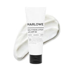 MARLOWE. No. 128 Men's Facial Lotion with Sunscreen SPF 50, 3.4 oz, Oil-Free, Lightweight Daily Face Moisturizer for Men, Includes Natural Extracts to Hydrate, Nourish & Soothe