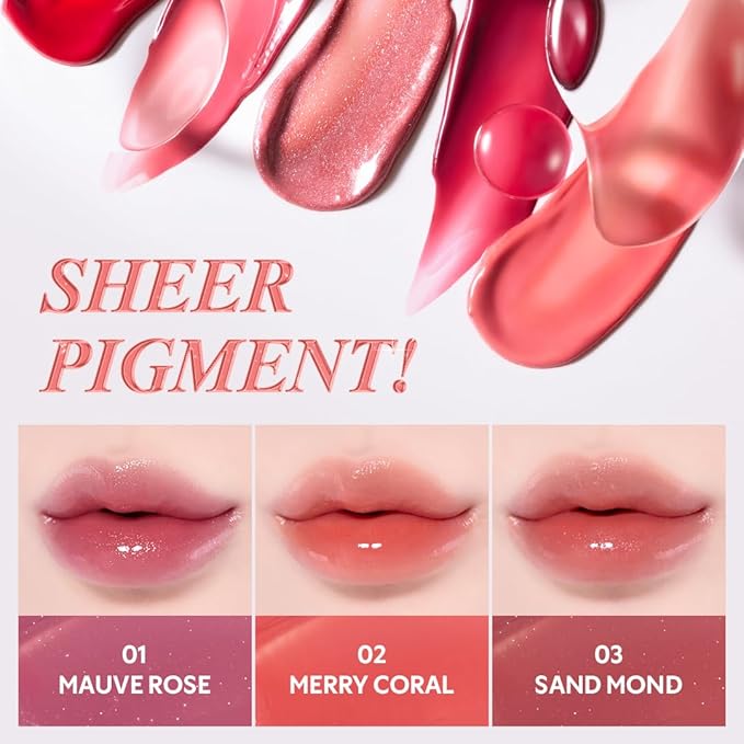 TIRTIR Waterism Tinted Lip Gloss #04 Fig Peach, 0.14 Fl Oz – Kiss Ready Lipgloss, 12H Long Lasting Non Sticky Natural Tinted Glow Korean Multiuse Cheek and Lip Tint for Women gift