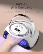 288W Professional Nail Lamp with 66 LEDs & Smart Sensor - Digital Display 4 Timer Settings Fast Curing UV LED Light for Gel Polish Hands and Feet