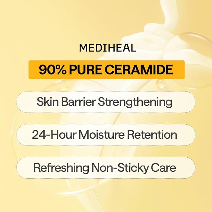 Mediheal Ceramide Essential Sheet Mask Moisture Barrier 10 pcs. 90% Ceramide & 4X Ceramide Liposome Technology for intense hydration and strengthening the barrier. Vegan formula