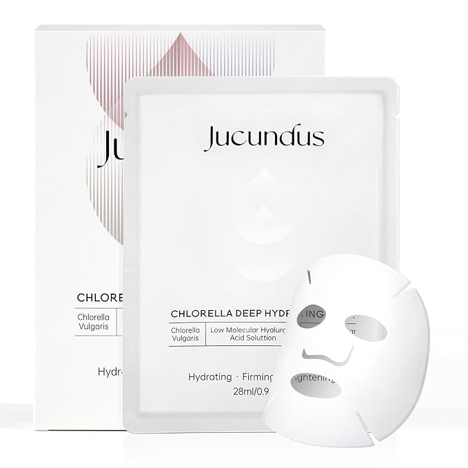 Chlorella Deep Hydrating Mask,with Bio-Collagen,Hyaluronic Acid and Chlorella | Sheet Facial Mask Skincare | Improves Hydrating,Firming,Glowing | Skin moisturizer masks,1count