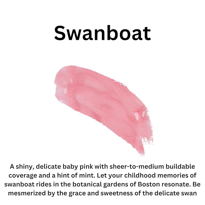 Swanboat Lip Gloss (.25oz) -Vegan, gluten-free, cruelty-free formula with Aloe, Vitamins C & E, and a refreshing hint of spearmint extract for soft and hydrated lips.