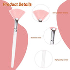 20 Pieces Fan Brushes Facial Applicator Brush Soft Makeup Mask Acid Applicator Brush Esthetician Cosmetic Brush for Mud Cream, Makeup Peel (Pink)