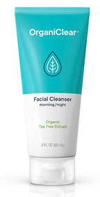Facial Cleanser w/Organic Tea Tree & Salicylic Acid – Gentle Daily Foaming Gel Face Wash for Deep Cleansing & Makeup Removal – Unclogs Pores, Eliminates Dirt & Oil - No Dryness, (2 oz)