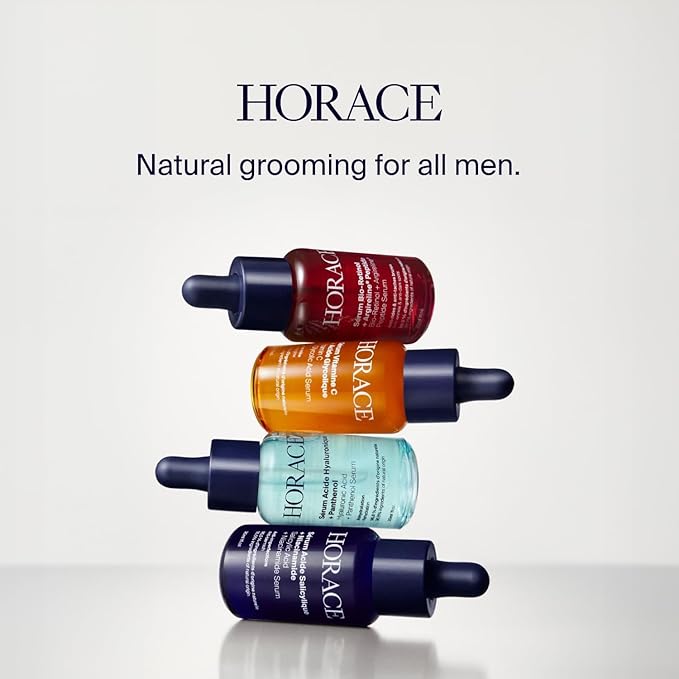 HORACE Bio-Retinol + Argireline Peptide Face Serum for Men - For Wrinkles, Dark Spots and Elasticity - Vegan Skin Care for All Skin Types - Unscented, 30ml