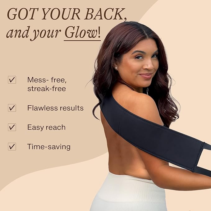 Self Tanner Back Applicator - Ultra Soft Sunless Tanning Applicator for the Perfect Streak-Free Fake Tan, Velvety Soft Tanning Lotion Applicators, Reusable, Use With Any Self Tan Product