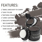 VOLLUCK Root Touch up Powder, Instant Hairline Powder for Thinning Areas and Gray Hair Coverage, Natural and Non-greasy Root Cover up for Women and Men (Dark Brown, 0.35 Ounce)