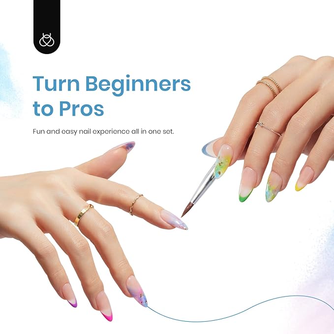 Beetles Christmas Gel Nail Polish with Blooming Gel, 5 Colors Neon Pink Green Blue Purple Yellow Nail Polish Clear Blooming Polish for Spreading Effect2 Nail Art Brushes UV/Led Gift Set for Women