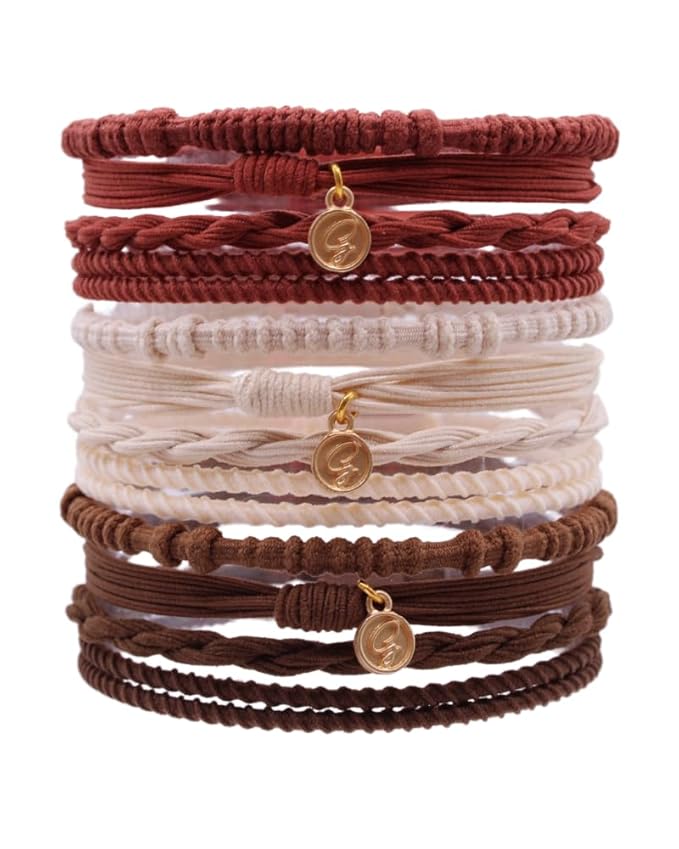Gypsea Bands Hair Tie Bracelets for Men, Women & Kids - Set of 12 (Hanalei)