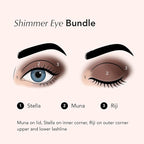 Thrive Causemetics Brilliant Eye Brightener Shimmer Classic Eyeshadow Stick Bundle, 3 Shades, Waterproof & Crease Proof Cream to Powder Long Lasting Formula, 3 Shadow Sticks & Confetti Makeup Bag